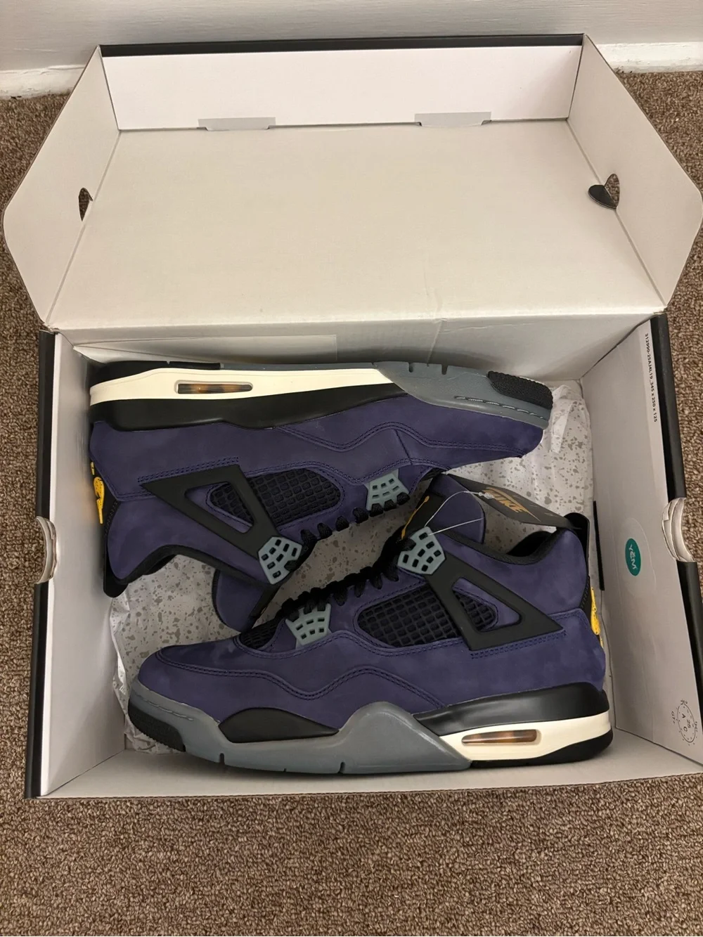 Air Jordan 4 Retro Lakers with Yellow Jumpman
